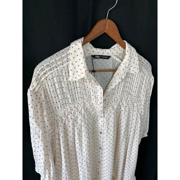 Zara Cream Polka Dot Mini Dress - Picture 6 of 14